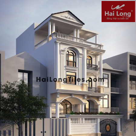 Biệt thự nhà phố kiểu Pháp 3 tầng - Hải Long Tiles