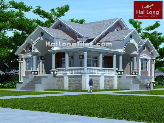Biệt thự mini trệt kiểu Pháp - Hải Long Tiles