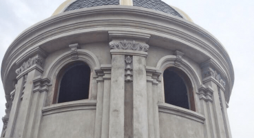 Công trình Biệt thự Pháp đang thi công với Ngói mũi hài men Bleu Fonte của Hải Long Tiles hinh 3