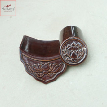 Ngói âm dương hoa sen phật giáo men cánh gián- cỡ trung 02 Ngói âm dương hoa sen phật giáo men cánh gián- cỡ trung 01