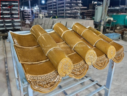 Ngói âm dương men vàng da lươn Ngói âm dương men vàng da lươn