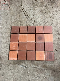 Gạch lát sân vườn 10x10cm - tone nâu đỏ - cam đỏ Gạch lát sân vườn 10x10cm - tone nâu đỏ - cam đỏ